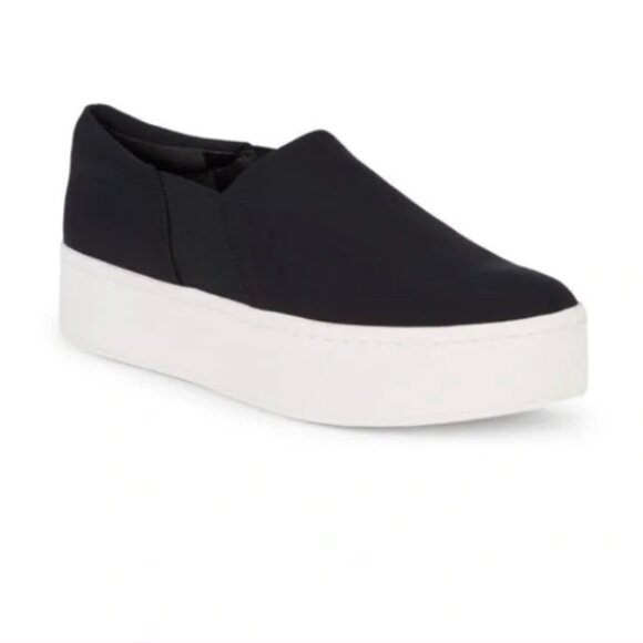 Vince Warren Black Platform Slip-On Sneakers Shoes Classic Suede Size 10 Women's - Picture 1 of 12